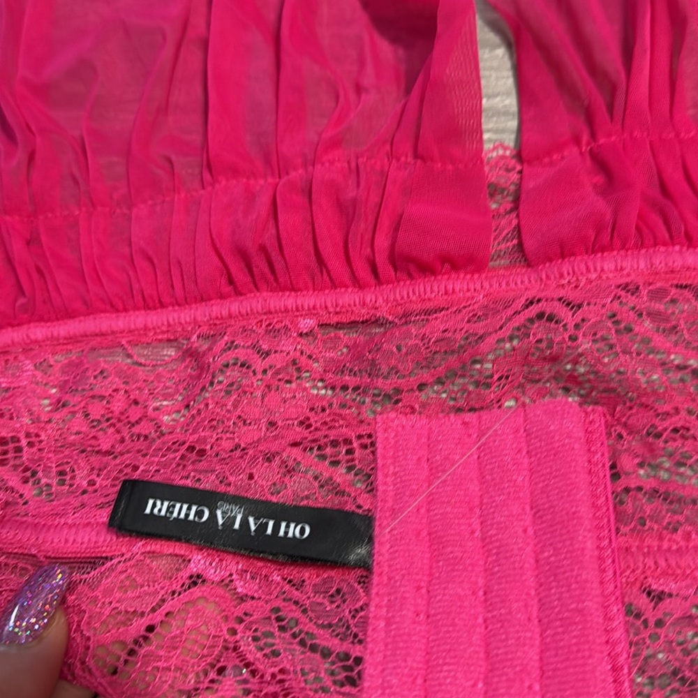 NWT Oh La La Cheri Maylah Lace Trim Bralette & Thong Set - Picture 9 of 10